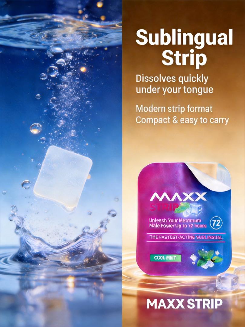 Maxx Chewable Strips - 72h Energy Boost, Organic Herbs & Mint